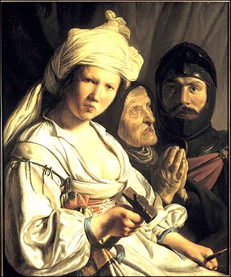 Jael, Débora e Barac, por Salomon de Bray